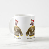 ソロイツクイントル醜いセーターを着てクリスマスドッグ恋人 コーヒーマグカップ (正面左)