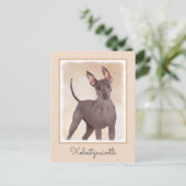 ソロイツクイ絵画ントリ – かわいいオリジナルの犬の芸術 ポストカード (スタンド正面)