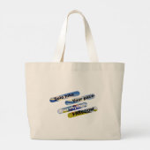 ソロハイキング、あなたのペース、あなたのリズム、自由。 ラージトートバッグ (裏面)