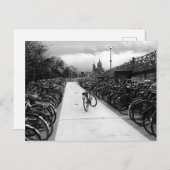 ソロバイクパーキングアムステルダムブラックアンドホワイト ポストカード (正面/裏面)