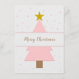 ソロピンクのクリスマスツリーとゴールデンスター エンクロージャーカード