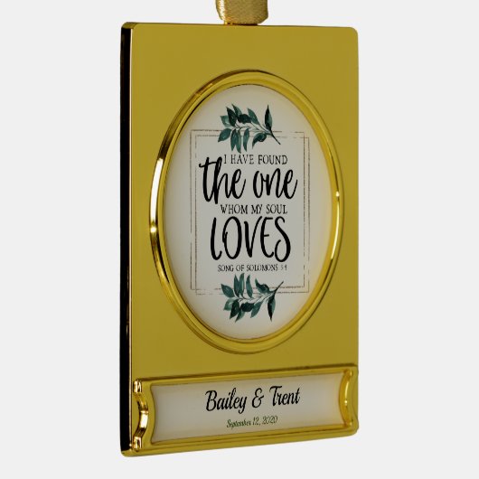 ソロモパーソナライズされたンの歌3:4 ゴールドプレートバナーオーナメント (右)