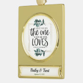 ソロモパーソナライズされたンの歌3:4 ゴールドプレートバナーオーナメント (左)