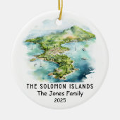 ソロモパーソナライズされたン諸島オーナメントオセアニア セラミックオーナメント (正面)
