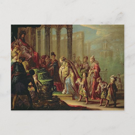 ソロモンとシバの女王、またはアハスヴェル王の前に立つエステル ポストカード (正面)