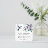 ソロモンの歌2:11-12ハミングバードの花 スクエア名刺 (スタンド正面)