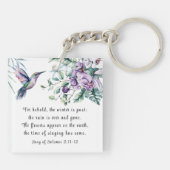 ソロモンの歌2:11-12ハミングバード花バイブル キーホルダー (裏面)