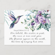 ソロモンの歌2:11-12ハミングバード花バイブル