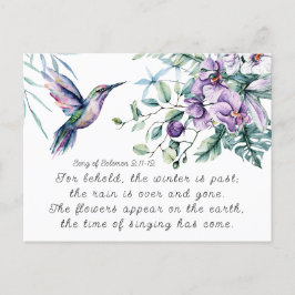 ソロモンの歌2:11-12ハミングバード花バイブル ポストカード