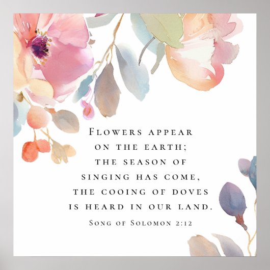 ソロモンの歌2:12花が聖書に現結婚れる ポスター (正面)