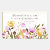 ソロモンの歌2:12花は地上に現れる 長方形シール (正面)