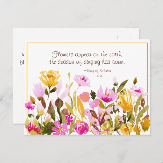 ソロモンの歌2:12 地に花が咲く ポストカード (正面/裏面)