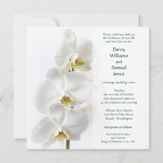 ソロモンの歌2:16a愛する者は私の結婚歌 招待状 (正面)