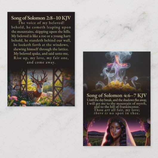 ソロモンの歌2:8-10と4:6-7 KJVカードボックス 名刺 (正面/裏面)