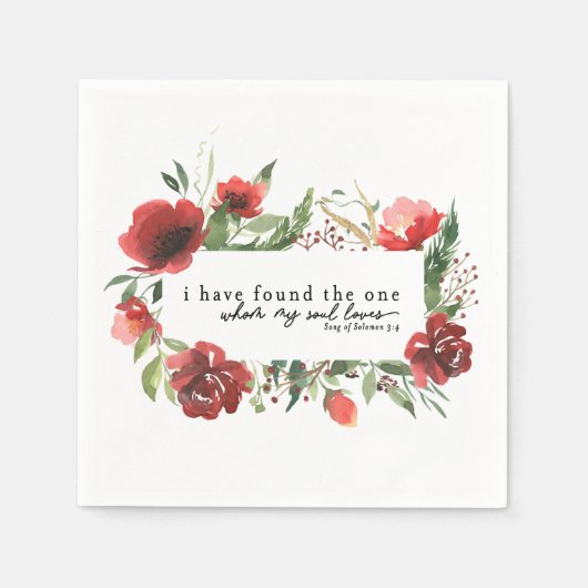 ソロモンの歌3:4わたしはひとりの歌を見つけ結婚た スタンダードカクテルナプキン (正面)
