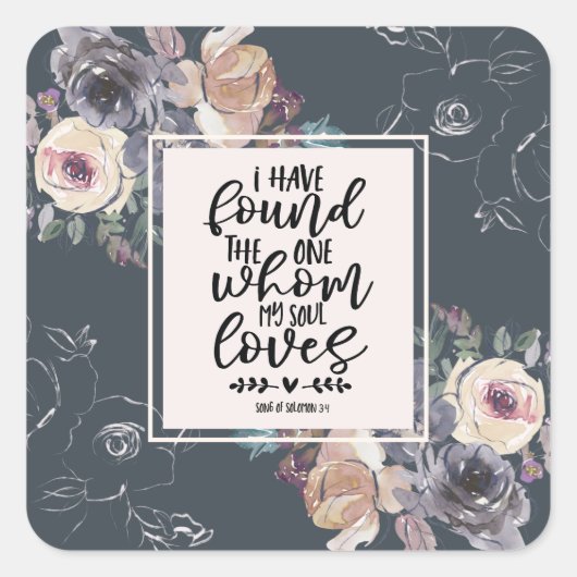 ソロモンの歌3:4わたしは一つのフローラを見つけた スクエアシール (正面)