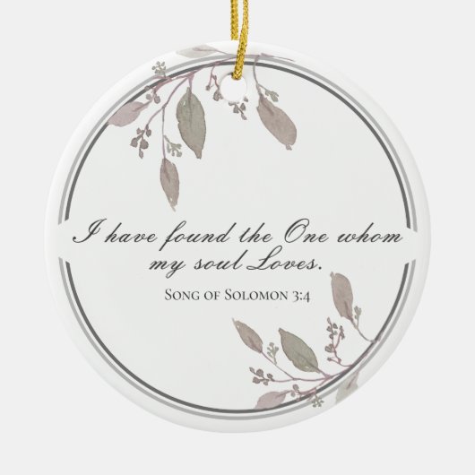 ソロモンの歌3:4わたしは一つの聖書を見つけた セラミックオーナメント (正面)