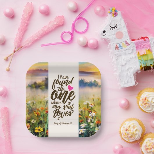 ソロモンの歌3:4わたしは一つの聖書を見つけた ペーパープレート (パーティー)