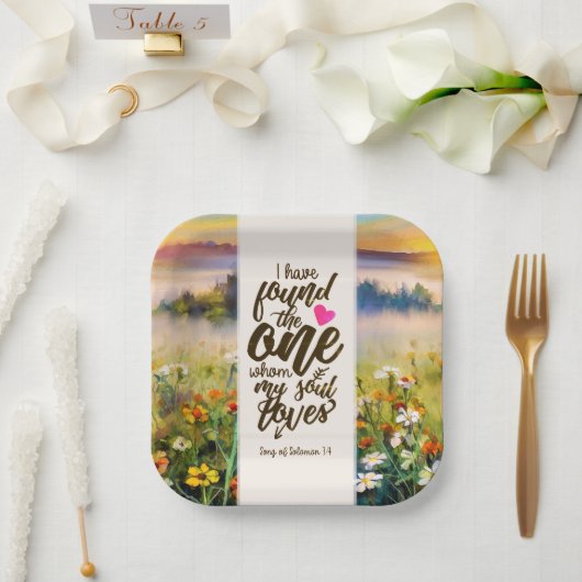 ソロモンの歌3:4わたしは一つの聖書を見つけた ペーパープレート (ウェディング)