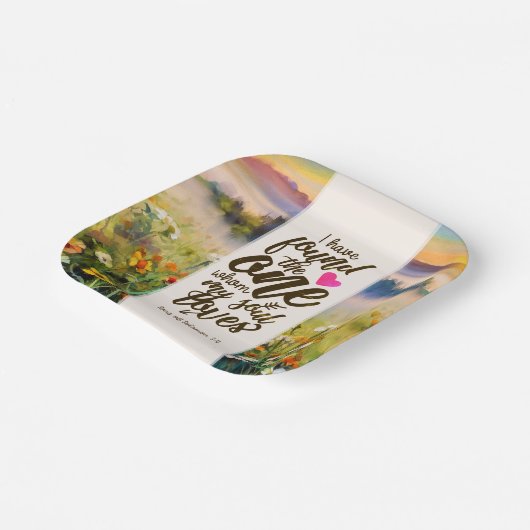 ソロモンの歌3:4わたしは一つの聖書を見つけた ペーパープレート (傾斜あり)