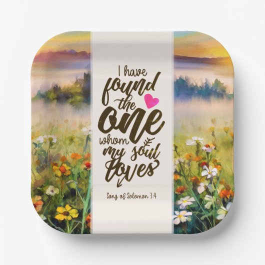 ソロモンの歌3:4わたしは一つの聖書を見つけた ペーパープレート (正面)