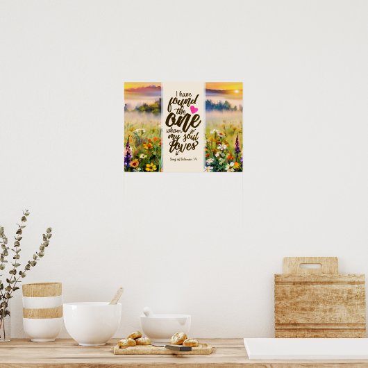 ソロモンの歌3:4わたしは一つの聖書を見つけた ポスター (キッチン)