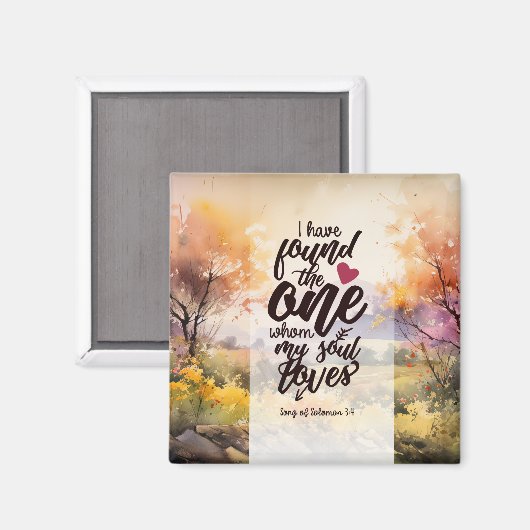 ソロモンの歌3:4わたしは一つの聖書を見つけた マグネット (正面/裏面)
