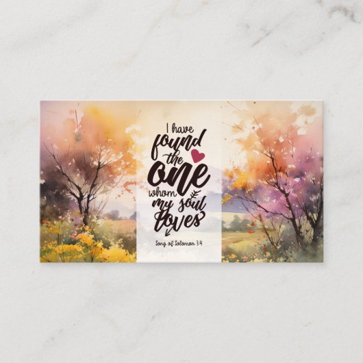 ソロモンの歌3:4わたしは一つの聖書を見つけた 名刺 (正面)