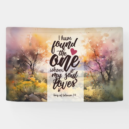 ソロモンの歌3:4わたしは一つの聖書を見つけた 横断幕 (横)