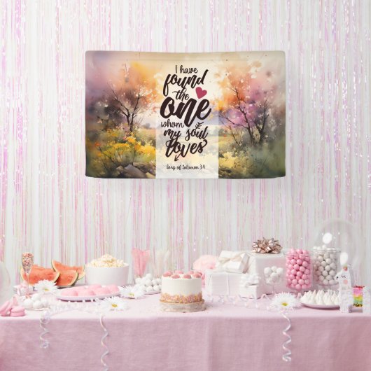 ソロモンの歌3:4わたしは一つの聖書を見つけた 横断幕 (パーティー)