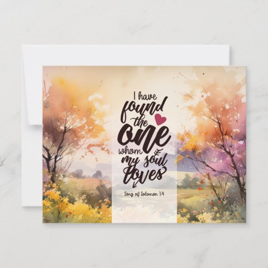 ソロモンの歌3:4私は聖書の一つのカードを見つけた (正面)