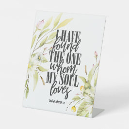 ソロモンの歌3:4聖書のワイルドフラワーの結婚式 台座サイン