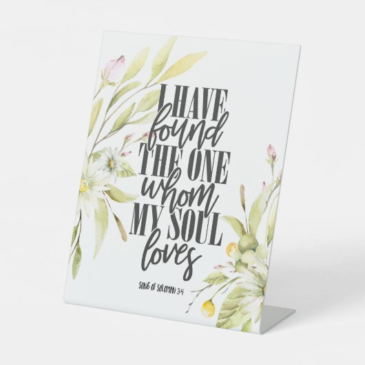ソロモンの歌3:4聖書のワイルドフラワーの結婚式 台座サイン (正面)