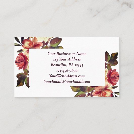 ソロモンの歌6:3わたしは愛する者たちの秋フローラ 名刺 (裏面)