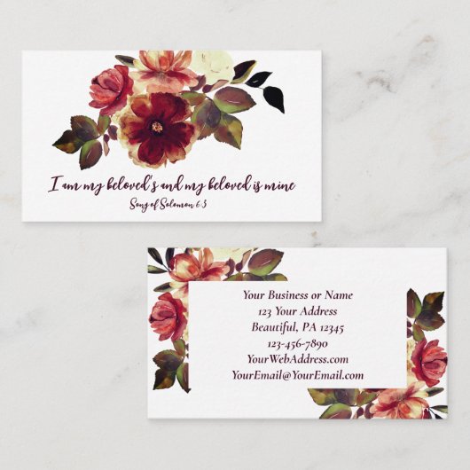 ソロモンの歌6:3わたしは愛する者たちの秋フローラ 名刺 (正面/裏面)
