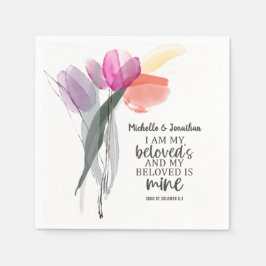 ソロモンの歌6:3わたしは愛する者の結婚歌 スタンダードカクテルナプキン
