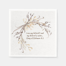 ソロモンの歌6:3私は愛する者の… スタンダードカクテルナプキン