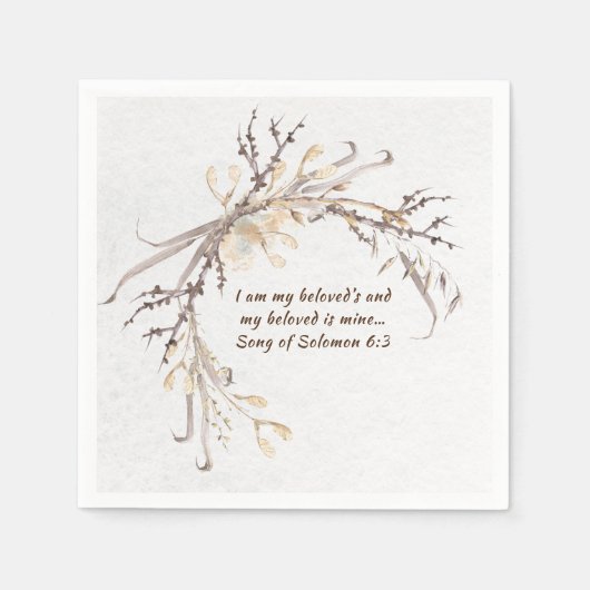 ソロモンの歌6:3私は愛する者の… スタンダードカクテルナプキン (正面)
