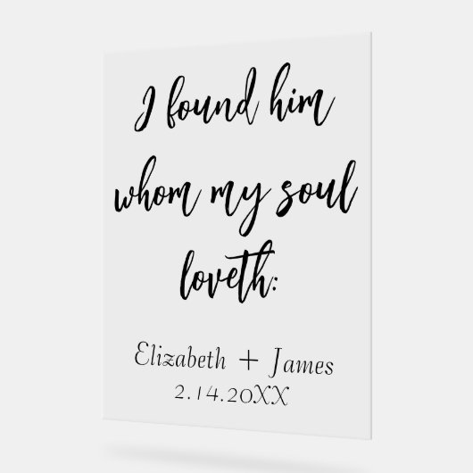 ソロモンの歌、私はKJVの一つを見つけ結婚た アクリルサイン (傾斜)