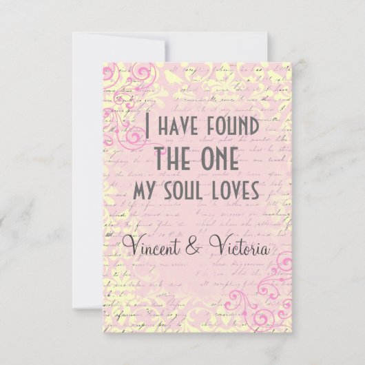 ソロモンヴィンテージ結婚式の聖歌 招待状 (正面)