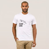 ソロモン島の国の地図ラインのシェイプ縁どランド Tシャツ (正面フル)