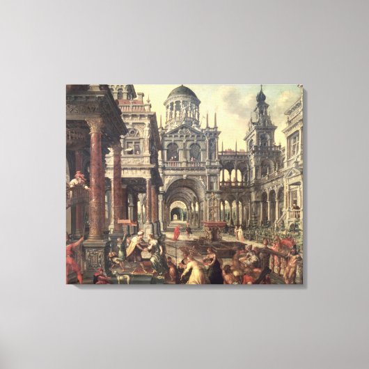 ソロモン王とシバの女王 キャンバスプリント (正面)