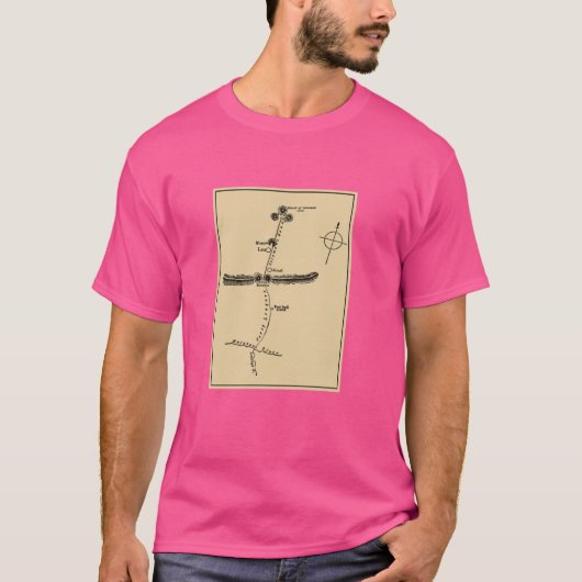 ソロモン王の鉱山の路線地図(1898) Tシャツ (正面)