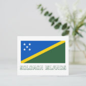 ソロモン諸島の旗と名前 ポストカード (スタンド正面)