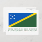 ソロモン諸島の旗と名前 ポストカード (正面/裏面)