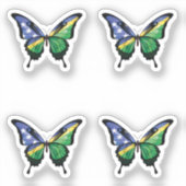 ソロモン諸島アゲハチョウバタフライ国旗 シール (正面)