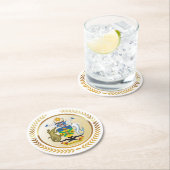 ソロモン諸島コート・オブ・アームズ ラウンドペーパーコースター (インサイチュ)