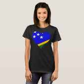 ソロモン諸島国旗ハートラブソロモン諸島 Tシャツ (正面フル)