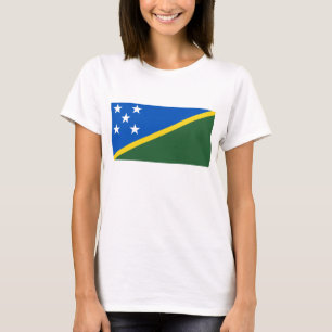 ソロモン諸島国旗x地図Tシャツ Tシャツ