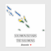 ソロモン諸島国魅力的国国旗の地図 シール (シート)